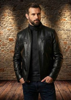 Ανδρικό δερμάτινο μπουφάν David