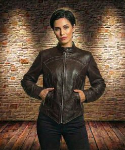 Γυναικείο δερμάτινο μπουφάν. Model: Mode