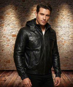 Δερμάτινο ανδρικό μπουφάν. Αντιανεμικό 017