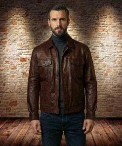 Ανδρικό δερμάτινο μπουφάν Jean Greg