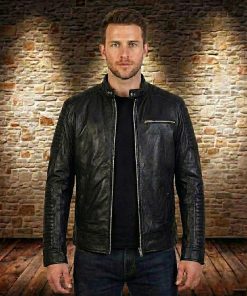 Ανδρικό δερμάτινο μπουφάν x-man 010a