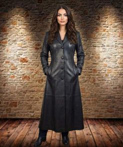 Γυναικείο δερμάτινο παλτό κλοσαριστό Model : demia