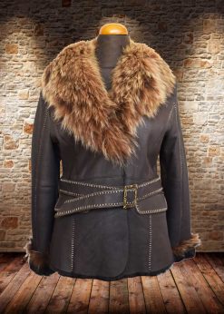 Γυναικείο δερμάτινο μπουφάν sheepskin / shearling model : sterma