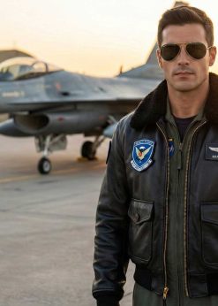 Alternative view of Αντρικό δερμάτινο μπουφάν Pilot